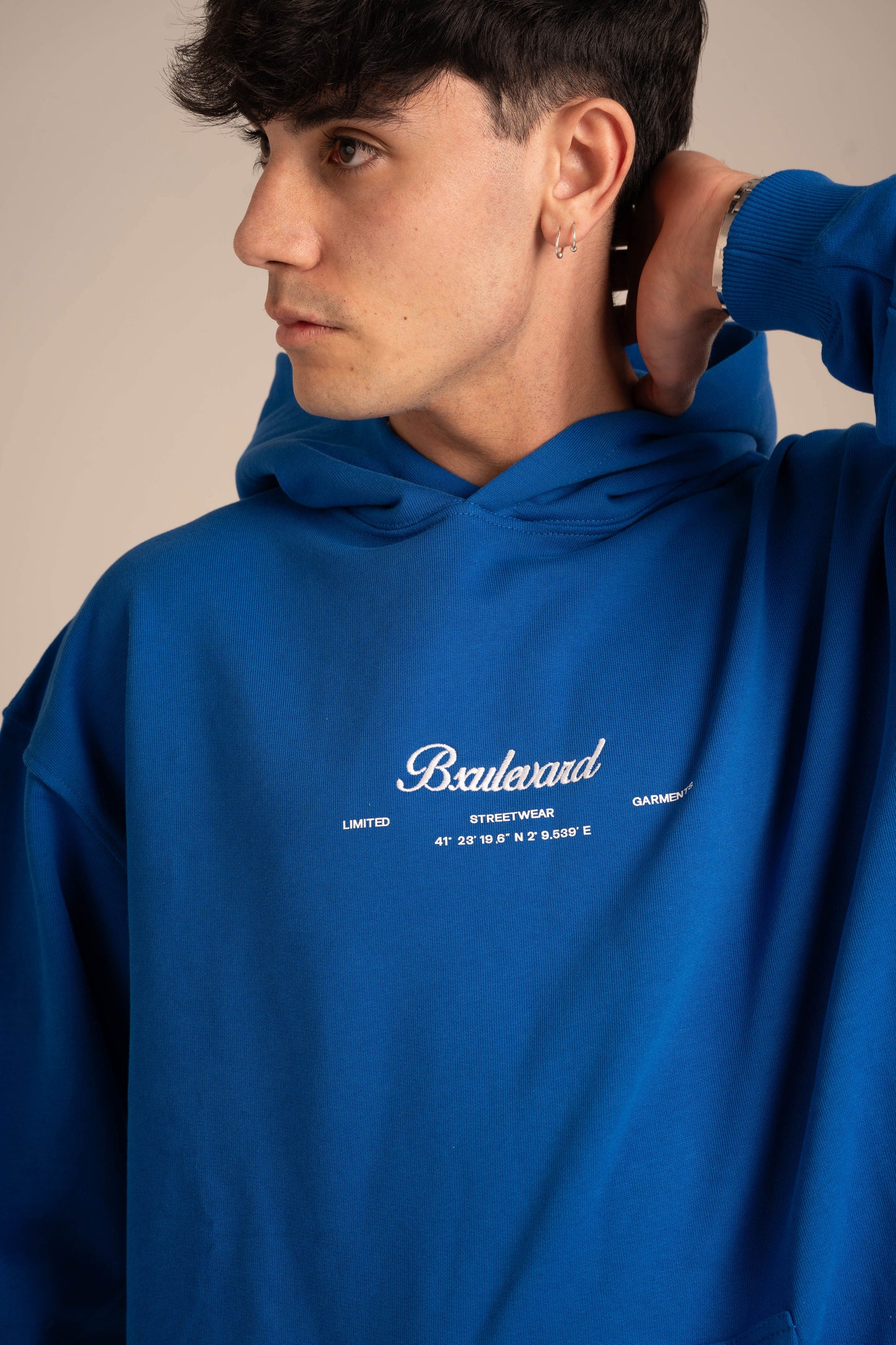 "CLOUDY STAGES" BLUE HOODIE
