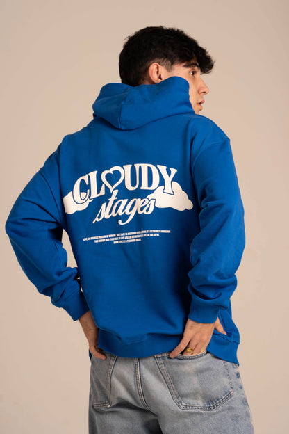 "CLOUDY STAGES" BLUE HOODIE